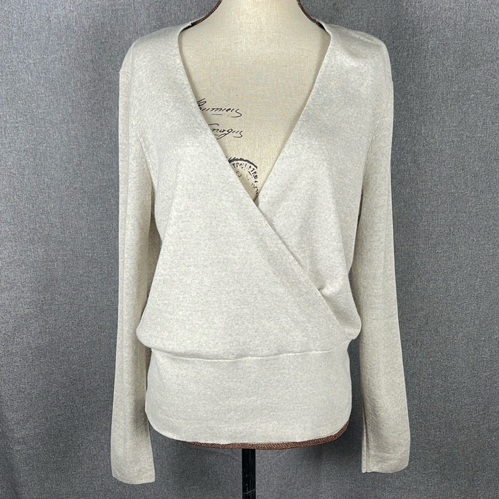 Ann Taylor Wool Blend Wrap Sweater EUC 299